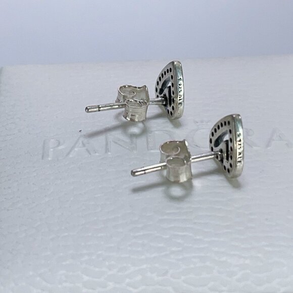 Pandora Sparkling Freehand Heart Stud Earrings - Picture 3 of 4